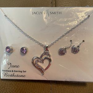 Jaclyn Smith Necklace & Earring Set June Birthstone